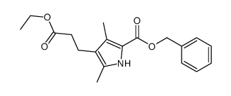 Benzyl 4-(3-ethoxy-3-oxopropyl)-3,5-dimethyl-1H-pyrrole-2-carboxy late结构式