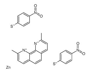 2,9-dimethyl-1,10-phenanthroline-1,10-diide,4-nitrobenzenethiolate,zinc结构式