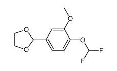 2-(4-(difluoromethoxy)-3-methoxyphenyl)-1,3-dioxolane结构式