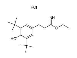 β-[3,5-di(tert-butyl)-4-hydroxyphenyl]propionic acid ethyl imino ester hydrochloride结构式