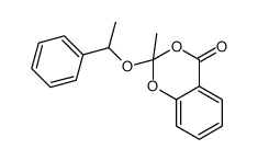 2-methyl-2-(1-phenylethoxy)-1,3-benzodioxin-4-one结构式