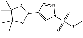 4-(4,4,5,5-四甲基-[1,3,2]二氧杂硼杂环戊烷-2-基)-吡唑-1-磺酸二甲基酰胺结构式