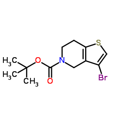 3-溴-6,7-二氢噻吩并[3,2-c]吡啶-5(4H)-羧酸叔丁酯结构式