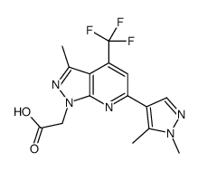 [6-(1,5-Dimethyl-1H-pyrazol-4-yl)-3-methyl-4-(trifluoromethyl)-1H-pyrazolo[3,4-b]pyridin-1-yl]acetic acid Structure
