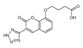 4-(2-oxo-3-(1H-tetrazol-5-yl)-2H-chromen-8-yloxy)butyric acid Structure