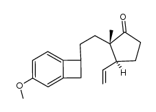 (2S,3S)-2-(2-(3-methoxybicyclo[4.2.0]octa-1,3,5-trien-7-yl)ethyl)-2-methyl-3-vinylcyclopentanone结构式