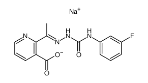 sodium salt of 2-acetylnicotinic acid 4-(3-fluorophenyl)semicarbazone Structure