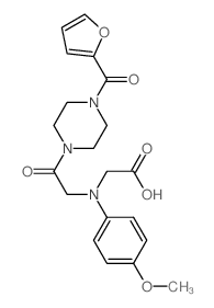 [{2-[4-(2-Furoyl)piperazin-1-yl]-2-oxoethyl}-(4-methoxyphenyl)amino]acetic acid Structure