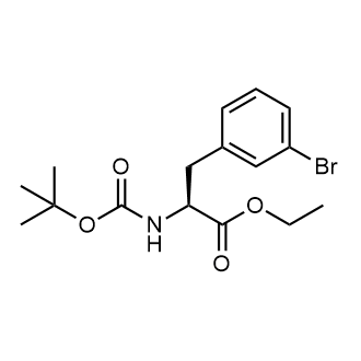 (S)-3-(3-溴苯基)-2-((叔丁氧基羰基)氨基)丙酸乙酯结构式