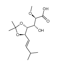 (2R,3R)-3-((4R,5R)-2,2-dimethyl-5-((E)-3-methylbut-1-en-1-yl)-1,3-dioxolan-4-yl)-3-hydroxy-2-methoxypropanoic acid结构式