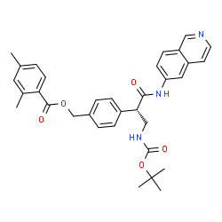 (S)-4-(3-((叔-丁氧羰基)氨基)-1-(异喹啉-6-基氨基)-1-氧亚基丙烷-2-基)苯甲基 2,4-二甲基苯酸盐结构式