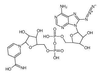 [[(2R,3S,4R,5R)-5-(6-amino-8-azidopurin-9-yl)-3,4-dihydroxyoxolan-2-yl]methoxy-hydroxyphosphoryl] [(2R,3S,4R,5R)-5-(3-carbamoyl-4H-pyridin-1-yl)-3,4-dihydroxyoxolan-2-yl]methyl hydrogen phosphate结构式