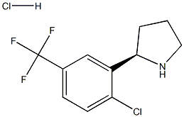 (R)-2-(2-Chloro-5-(trifluoromethyl)phenyl)pyrrolidine hydrochloride structure
