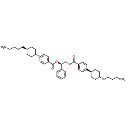 双[4-(反式-4-戊基环己基)苯甲酸](R)-1-苯基-1,2-亚乙酯结构式