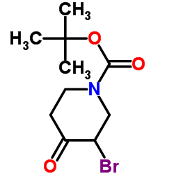 3-Bromo-4-oxopiperidine-1-carboxylic acid tert-butyl ester Structure