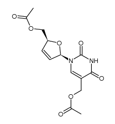 5'-O-acetyl-2',3'-didehydro-2',3'-dideoxy-5-acetoxymethyl-uridine Structure