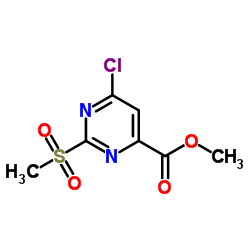 6-氯-2-(甲基磺酰基)嘧啶-4-羧酸乙酯结构式