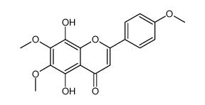 5,8-dihydroxy-6,7-dimethoxy-2-(4-methoxyphenyl)chromen-4-one结构式
