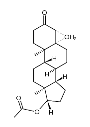 17β-acetoxy-4,5-epoxy-5-androstan-3-one结构式