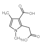 3-羧基-1,4-二甲基-吡咯-2-乙酸结构式