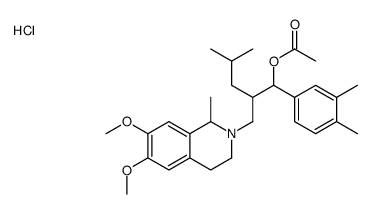 [2-[(6,7-dimethoxy-1-methyl-3,4-dihydro-1H-isoquinolin-2-yl)methyl]-1-(3,4-dimethylphenyl)-4-methylpentyl] acetate,hydrochloride结构式