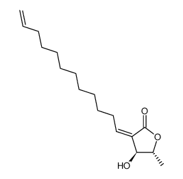 (4S)-3-[(1Z)-11-Dodecen-1-ylidene]-4,5-dihydro-4α-hydroxy-5β-methylfuran-2(3H)-one结构式