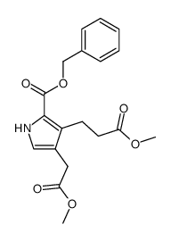 3-(2-methoxycarbonyl-ethyl)-4-methoxycarbonylmethyl-pyrrole-2-carboxylic acid benzyl ester结构式