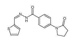 4-(2-oxopyrrolidin-1-yl)-N-[(E)-thiophen-2-ylmethylideneamino]benzamide结构式