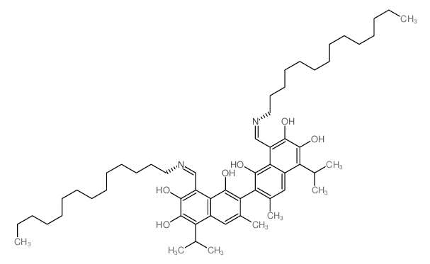 [2,2'-Binaphthalene]-1,1',6,6',7,7'-hexol,3,3'-dimethyl-5,5'-bis(1-methylethyl)-8,8'-bis[(tetradecylimino)methyl]- Structure