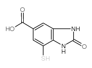2,3-DIHYDRO-7-MERCAPTO-2-OXOBENZIMIDAZOLE-5-CARBOXYLIC ACID结构式