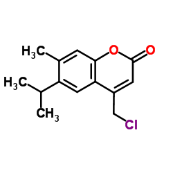 4-氯甲基-6-异丙基-7-甲基-苯并吡喃-2-酮结构式