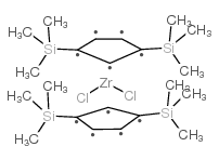 双[1,3-双(三甲基硅基)环戊二烯]二氯化锆结构式