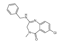 2-benzylamino-7-chloro-4-methyl-3,4-dihydro-benzo[e][1,4]diazepin-5-one Structure
