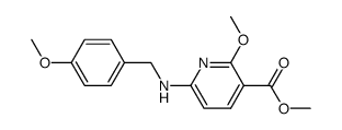 2-methoxy-6-(4-methoxy-benzylamino)-nicotinic acid methyl ester结构式