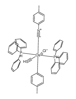 OsCl(p-tolyl)(CN-p-tolyl)(CS)(PPh3)2 Structure