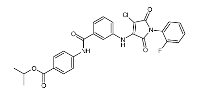 propan-2-yl 4-[[3-[[4-chloro-1-(2-fluorophenyl)-2,5-dioxopyrrol-3-yl]amino]benzoyl]amino]benzoate结构式
