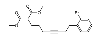 2-[7-(2-bromophenyl)hept-4-ynyl]malonic acid dimethyl ester结构式