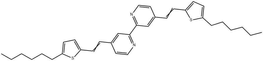 2,2'-Bipyridine, 4,4'-bis[2-(5-hexyl-2-thienyl)ethenyl]- Structure