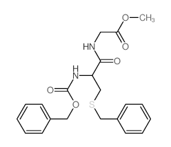 methyl 2-[(3-benzylsulfanyl-2-phenylmethoxycarbonylamino-propanoyl)amino]acetate Structure