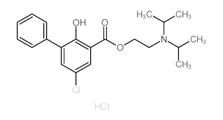 [1,1'-Biphenyl]-3-carboxylicacid, 5-chloro-2-hydroxy-, 2-[bis(1-methylethyl)amino]ethyl ester,hydrochloride (1:1)结构式