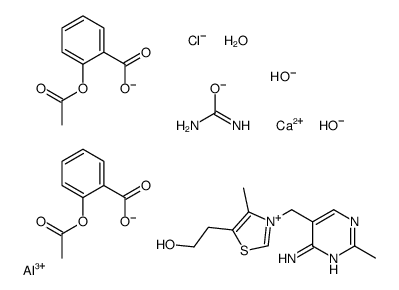 aluminum,calcium,2-acetyloxybenzoate,2-[3-[(4-amino-2-methylpyrimidin-5-yl)methyl]-4-methyl-1,3-thiazol-3-ium-5-yl]ethanol,urea,chloride,trihydroxide Structure