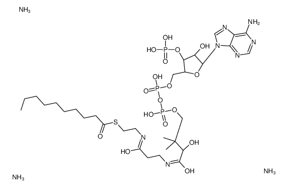 癸酰基辅酶A(铵盐)结构式