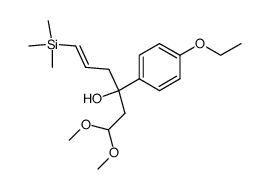 (E)-3-(4-ethoxyphenyl)-1,1-dimethoxy-6-(trimethylsilyl)hex-5-en-3-ol结构式