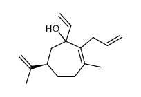 (R)-2-Allyl-6-isopropenyl-3-methyl-1-vinyl-cyclohept-2-enol Structure