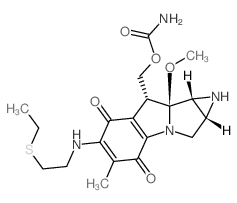 Azirino[2,3:3,4]pyrrolo[1,2-a]indole-4,7-dione, 8-[[(aminocarbonyl)oxy]methyl]-6-[[2-(ethylthio)ethyl]amino]-1,1a, 2,8,8a,8b-hexahydro-8a-methoxy-5-methyl-, [1aR-(1a.alpha.,8.beta., 8a.alpha.,8b.alpha结构式