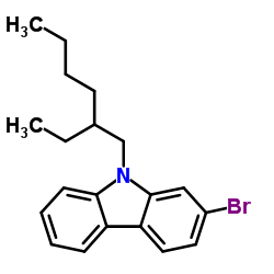 2-溴-9-(2-乙基己基)-9H-咔唑结构式