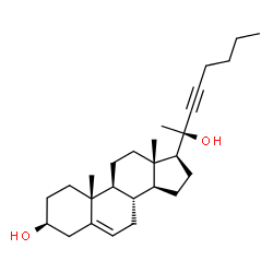 20-(1-hexynyl)-5-pregnen-3,20-diol结构式