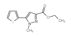 1-甲基-5-噻吩-2-基-1H-吡唑-3-羧酸乙酯结构式