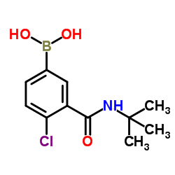 (3-(叔丁基氨基甲酰基)-4-氯苯基)硼酸结构式