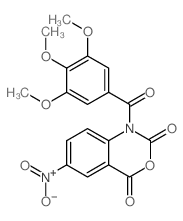 4-nitro-10-(3,4,5-trimethoxybenzoyl)-8-oxa-10-azabicyclo[4.4.0]deca-2,4,11-triene-7,9-dione结构式